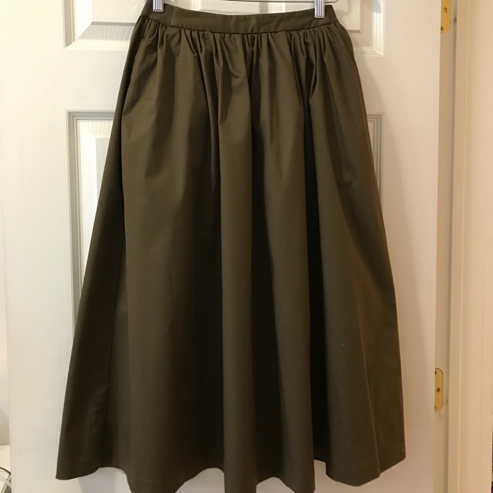Army green full skirt